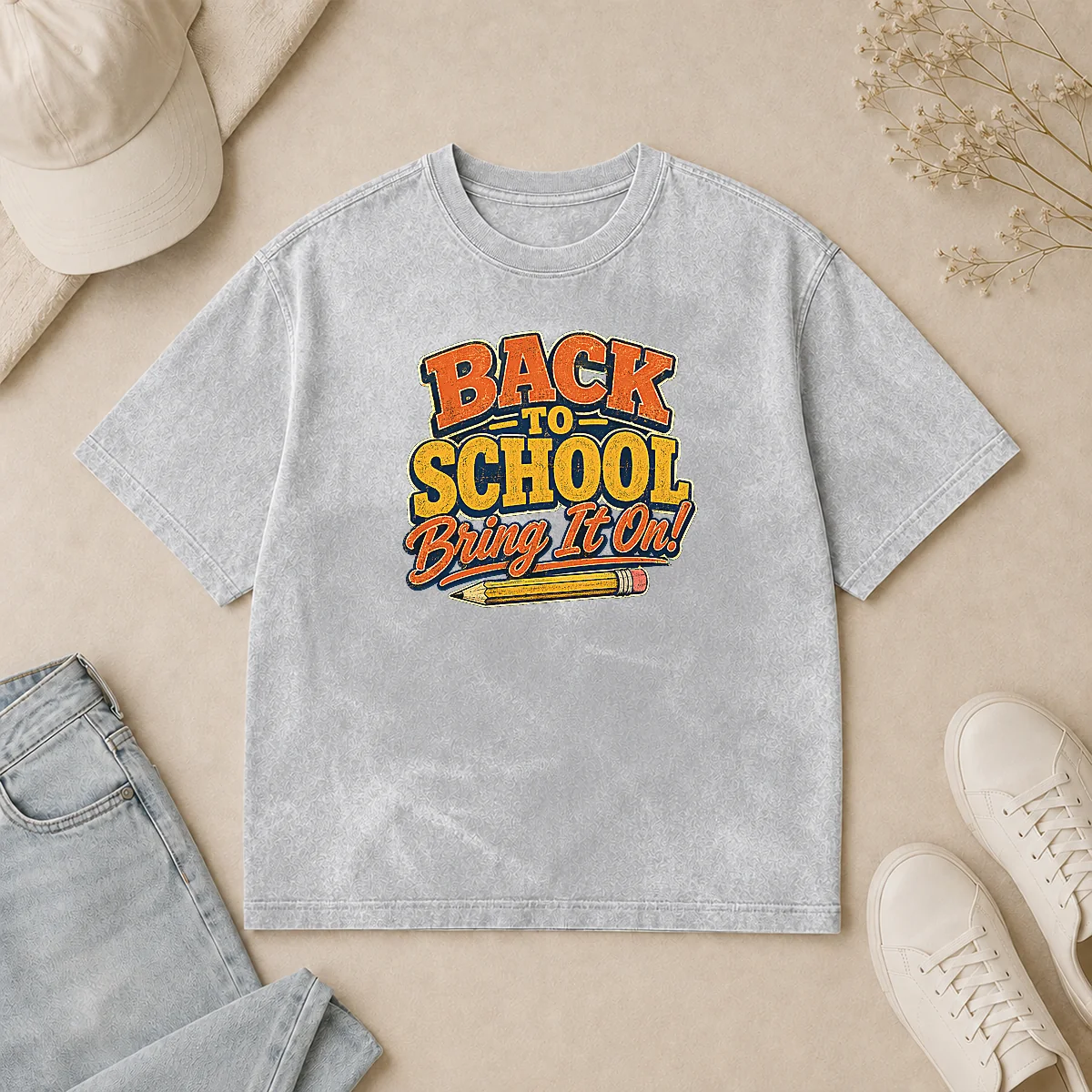 Good Back To School Vintage Typography For Proud Students Washed T Shirt Good Back To School Vintage Typography For Proud Students Washed T-Shirt