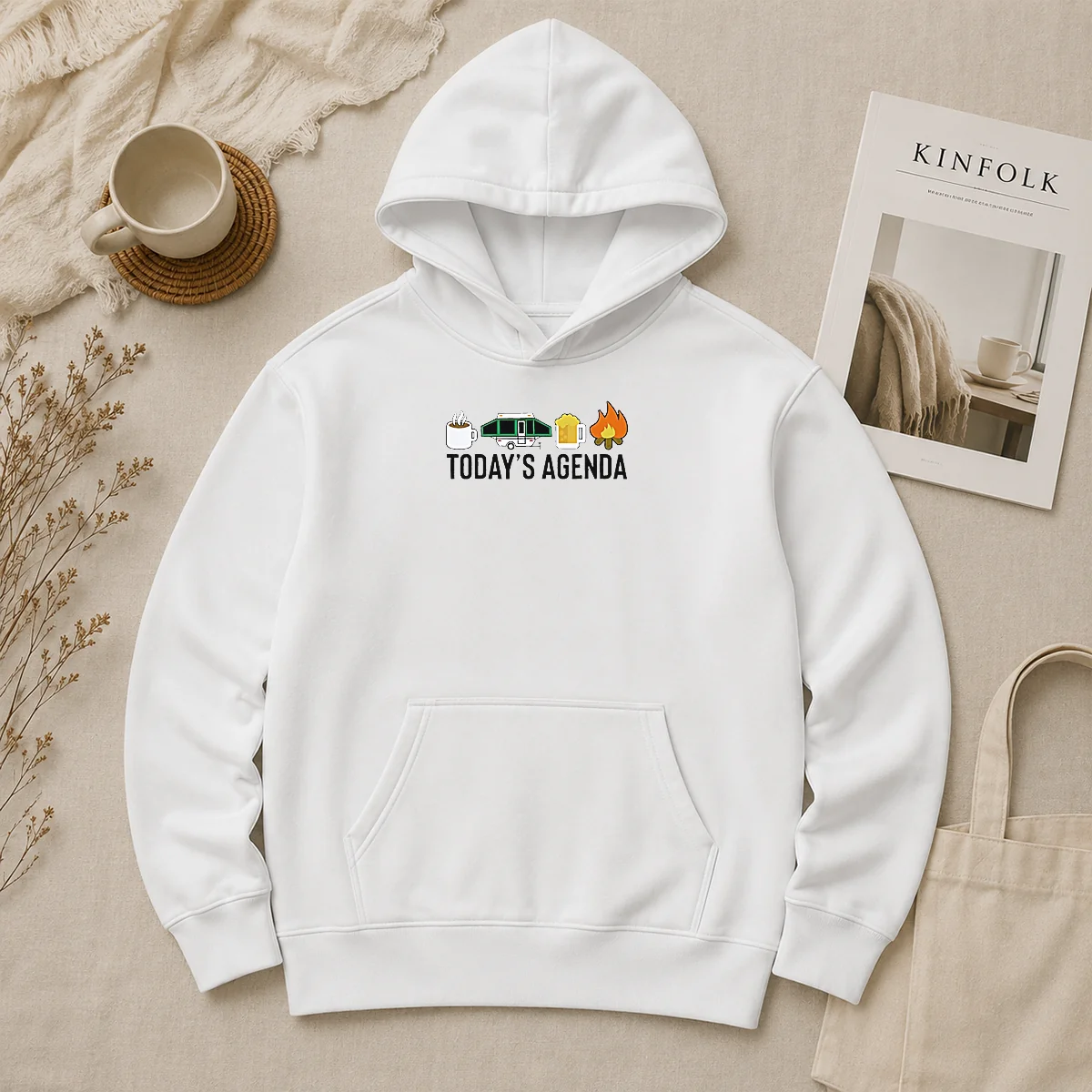 Good Funny Camping Coffee Pop Up Camper Beer Campfire Today'S Agenda Hoodie Good Funny Camping Coffee Pop Up Camper Beer Campfire Today'S Agenda Hoodie