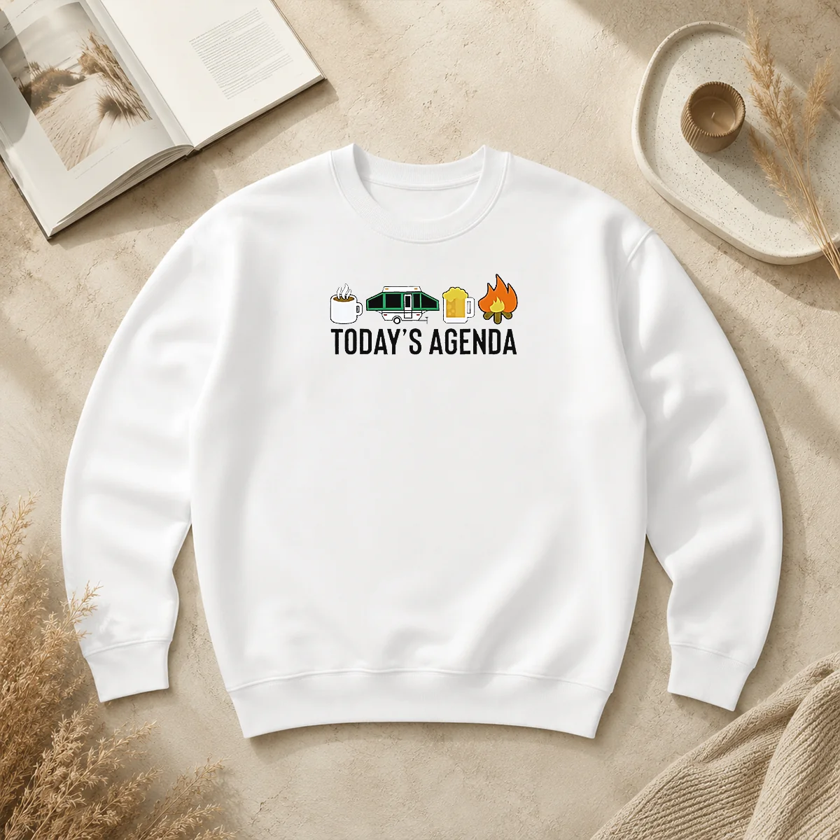 Good Funny Camping Coffee Pop Up Camper Beer Campfire Today'S Agenda Sweater Good Funny Camping Coffee Pop Up Camper Beer Campfire Today'S Agenda Sweater