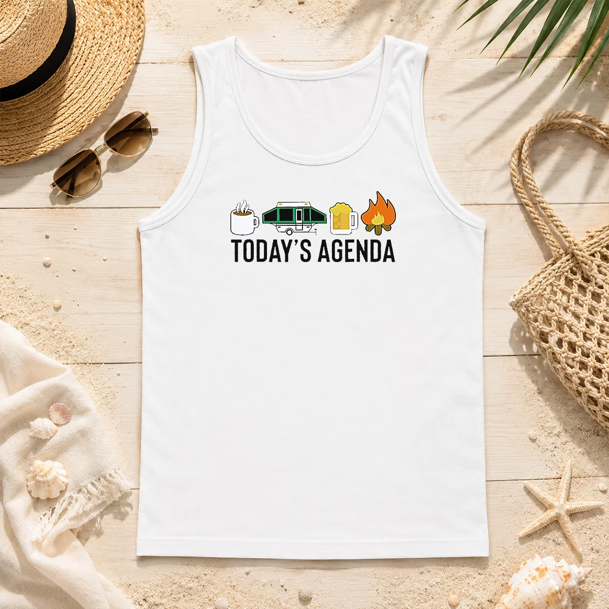 Good Funny Camping Coffee Pop Up Camper Beer Campfire Today'S Agenda Tank Top Good Funny Camping Coffee Pop Up Camper Beer Campfire Today'S Agenda Tank Top