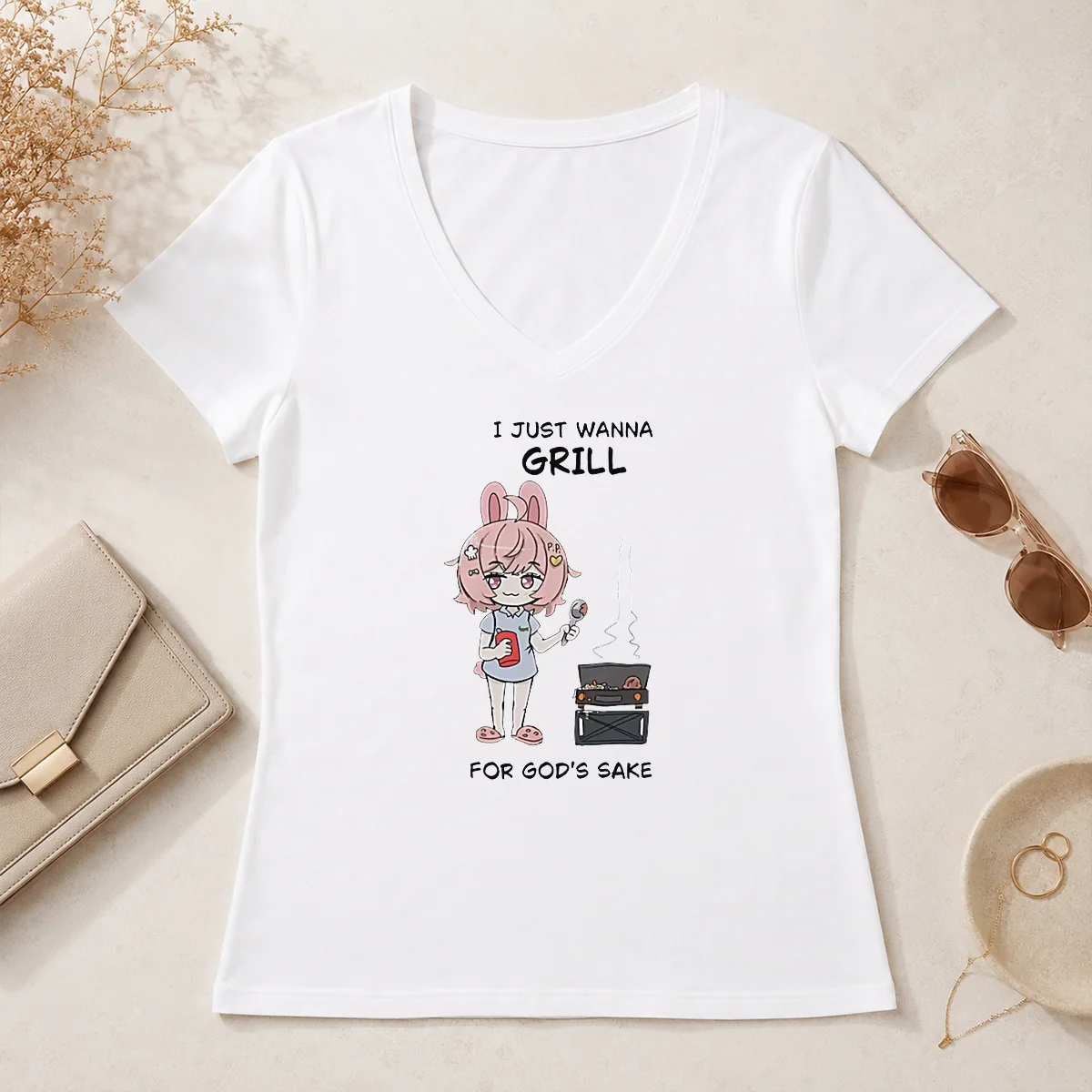 Good I Just Wanna Grill For V-Neck Shirt Good I Just Wanna Grill For V-Neck Shirt