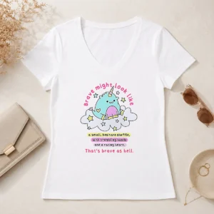 Good Nice Brave Might Look Like A Small Hesitant Shuffle That Is Brave As Hell V-Neck Shirt