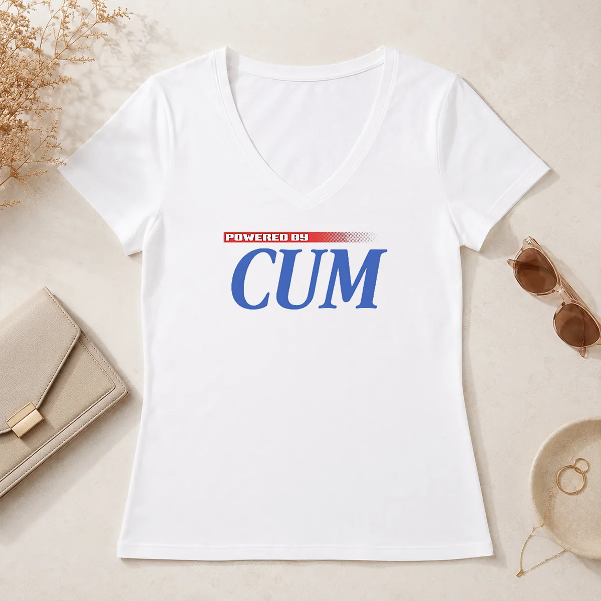 Good Powered By Cum V-Neck Shirt Good Powered By Cum V-Neck Shirt