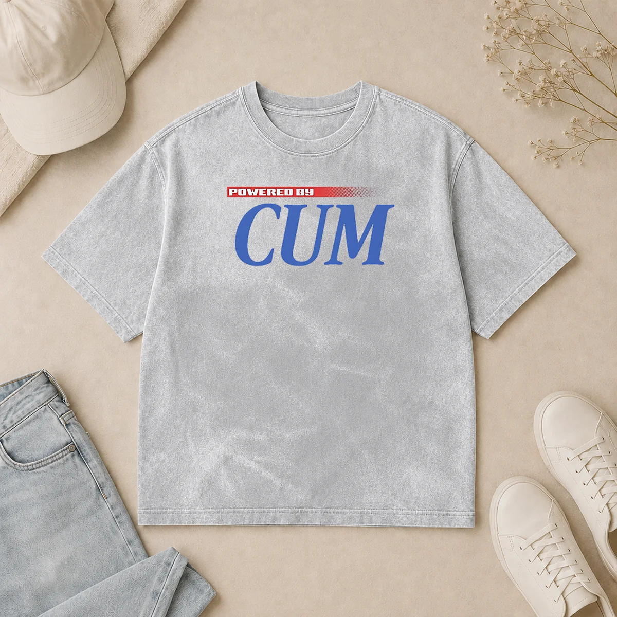Good Powered By Cum Washed T Shirt Good Powered By Cum Washed T-Shirt