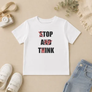 Good Stop And Think Top A Twink Funny Kids T-Shirt