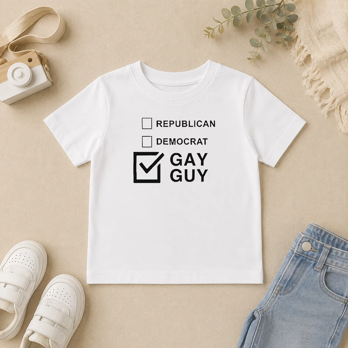 Happy Nice Gay Guy Republican Democrat Ballot Election Checkbox Humor Kids T Shirt Happy Nice Gay Guy Republican Democrat Ballot Election Checkbox Humor Kids T-Shirt