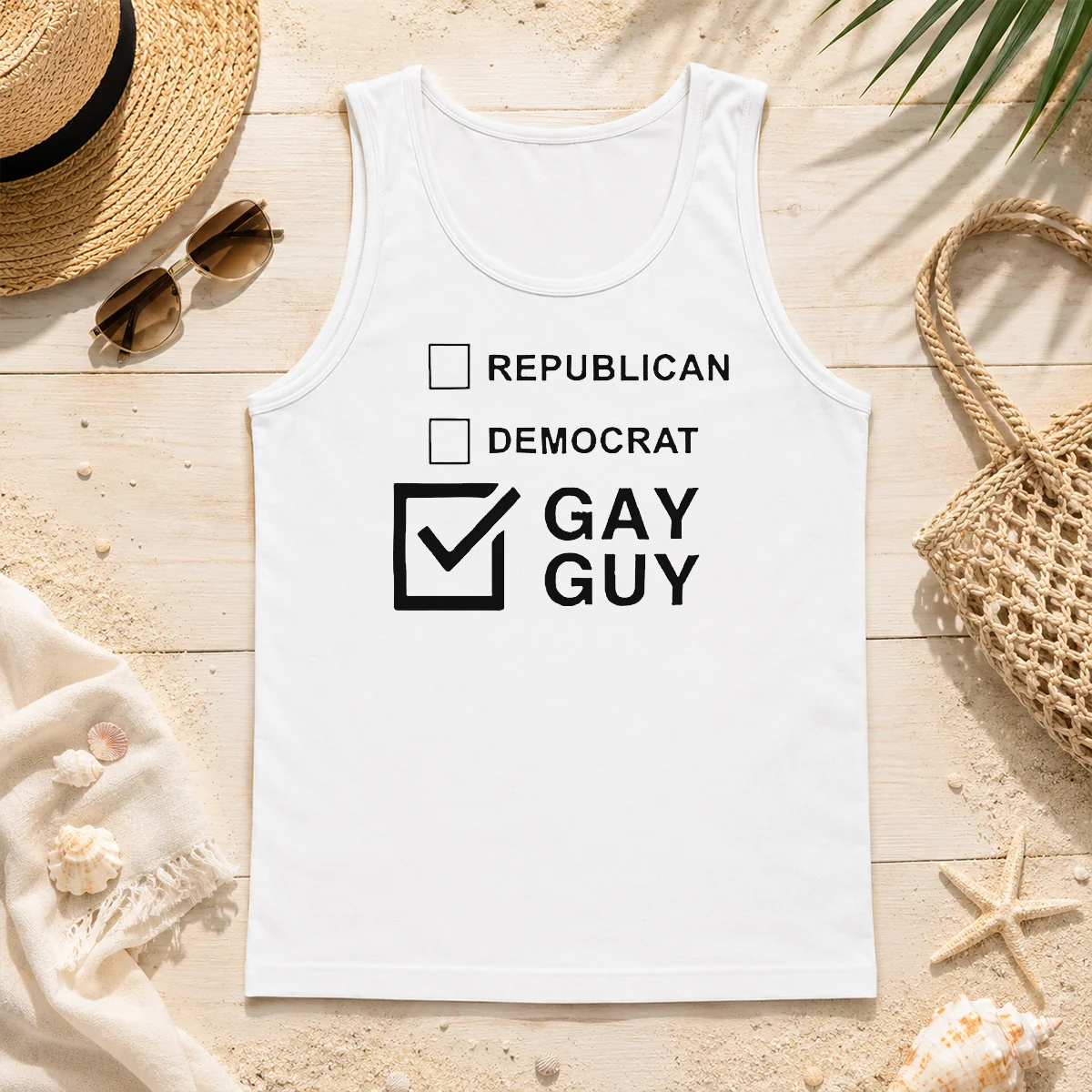 Happy Nice Gay Guy Republican Democrat Ballot Election Checkbox Humor Tank Top Happy Nice Gay Guy Republican Democrat Ballot Election Checkbox Humor Tank Top