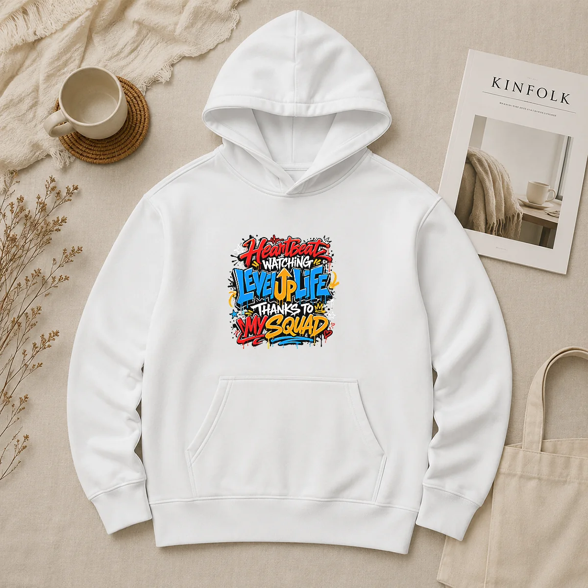 Heartbeat Watching Level Up Life Squad Graffiti Hoodie Heartbeat Watching Level Up Life Squad Graffiti Hoodie