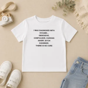 Hot Awesome I Was Diagnosed With Occabd Obsessive Compulsive Cursing Angry Bitch Disorder There Is No Cure Kids T-Shirt