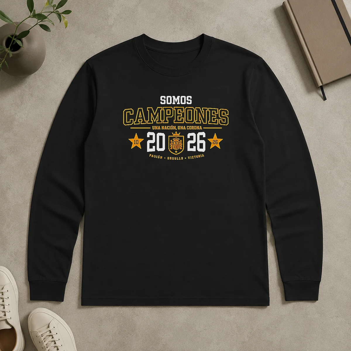 Hot Awesome Somos Campeones Una NacióN Una Corona 2026 Spain Soccer Passion Pride Victory Long Sleeve Shirt Hot Awesome Somos Campeones Una NacióN Una Corona 2026 Spain Soccer Passion Pride Victory Long Sleeve Shirt