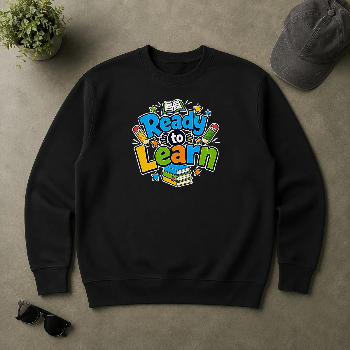 Hot Back To School Ready To Learn Typography Sweater Hot Back To School Ready To Learn Typography Sweater
