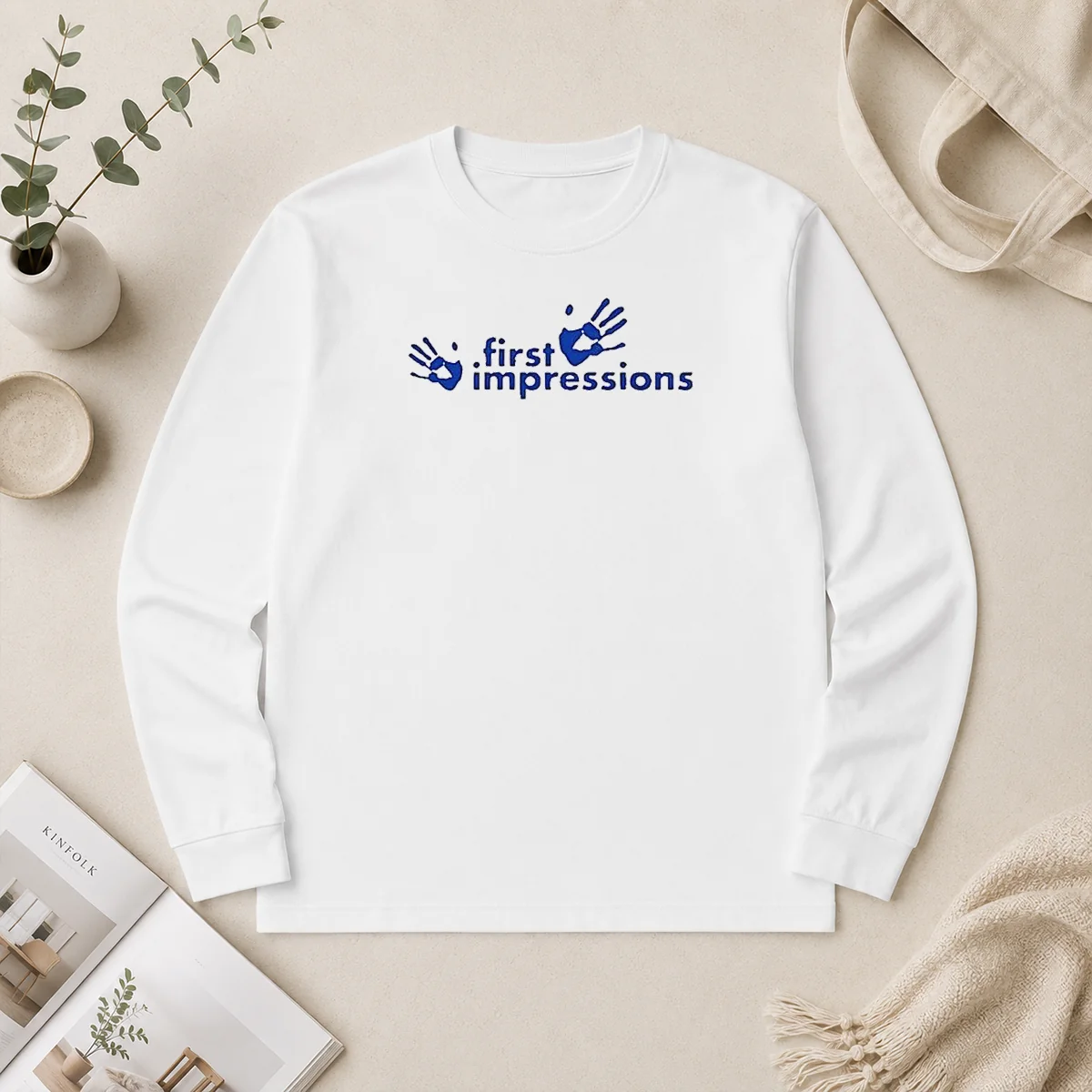 Hot First Impressions Handprint Logo Long Sleeve Shirt Hot First Impressions Handprint Logo long sleeve shirt in black with bold graphic on front, displayed flat