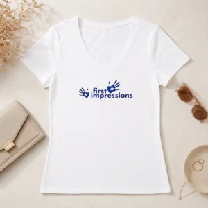 Hot First Impressions Handprint Logo V-Neck Shirt