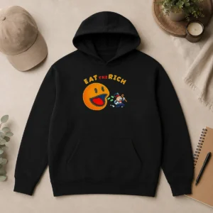 Hot Funny Pac Man Eat The Rich Hoodie