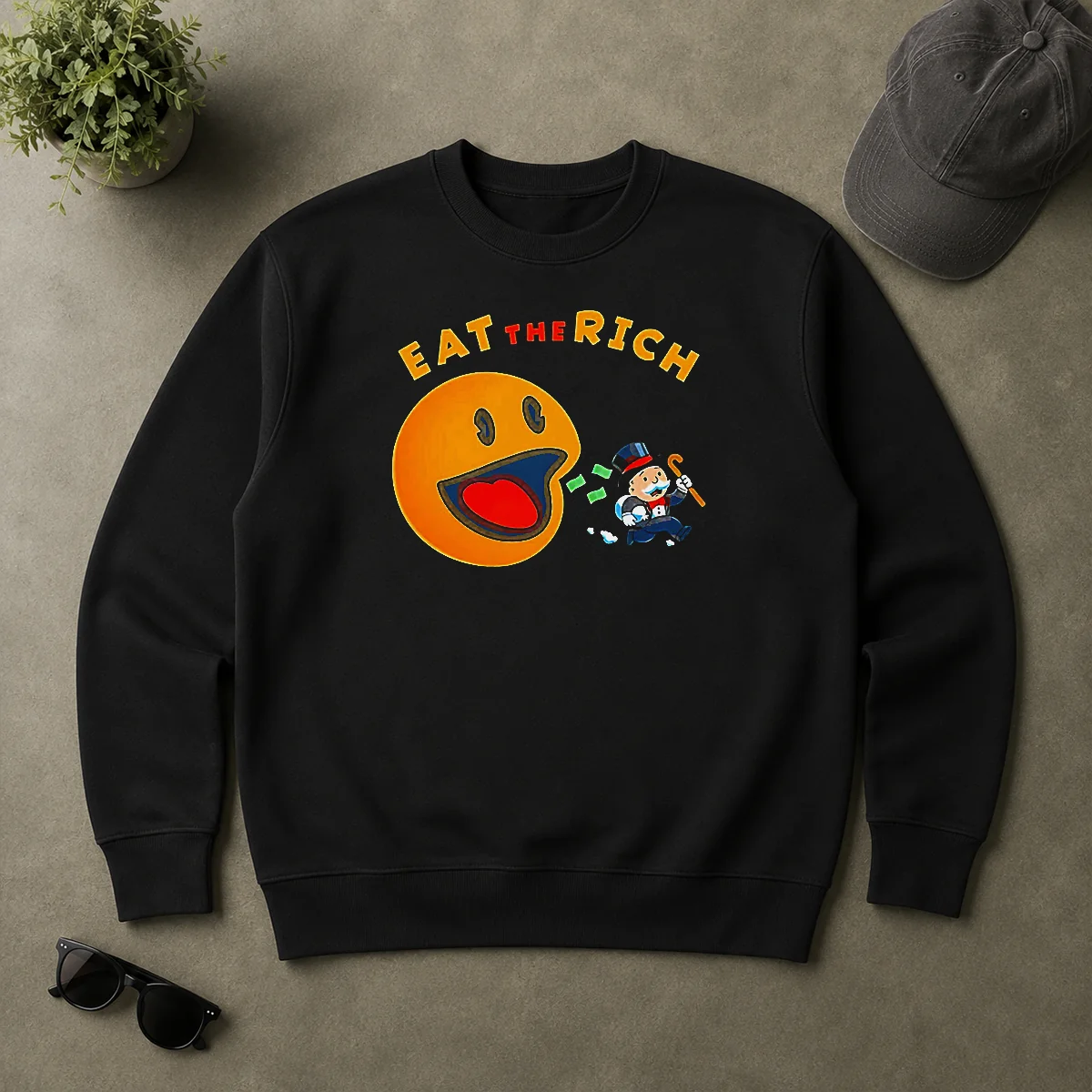 Hot Funny Pac Man Eat The Rich Sweater Hot Funny Pac Man Eat The Rich Sweater