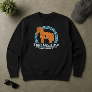 Hot Funny Troy Logistics Especial Deliveries Since 1184 BC Sweater