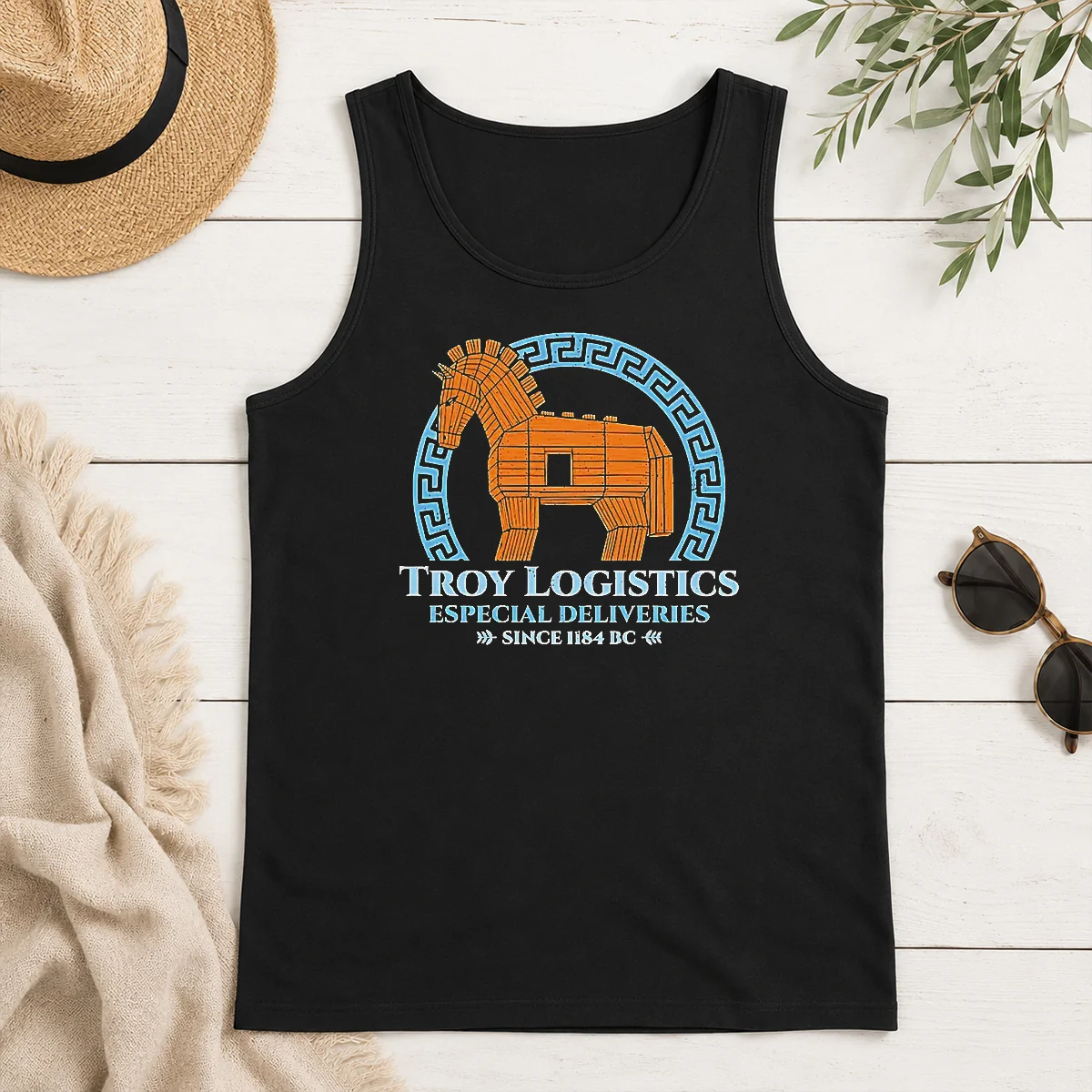 Hot Funny Troy Logistics Especial Deliveries Since 1184 BC Tank Top Hot Funny Troy Logistics Especial Deliveries Since 1184 BC Tank Top
