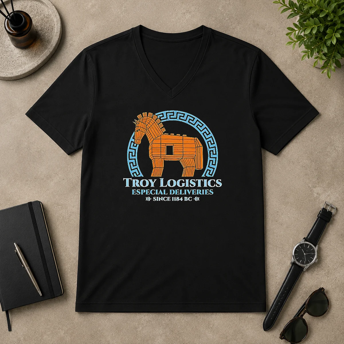 Hot Funny Troy Logistics Especial Deliveries V-Neck Shirt Hot Funny Troy Logistics Especial Deliveries V-Neck Shirt