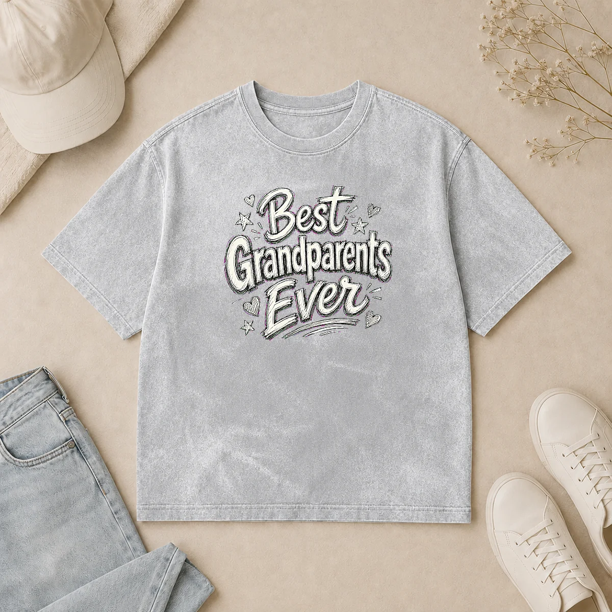 Hot Good Best Grandparents Ever Sketch For Grandparents Day Washed T Shirt Hot Good Best Grandparents Ever Sketch For Grandparents Day Washed T-Shirt