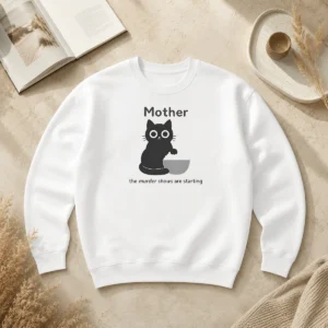 Hot Good Mother The Murder Shows Are Starting Black Cat Sweater