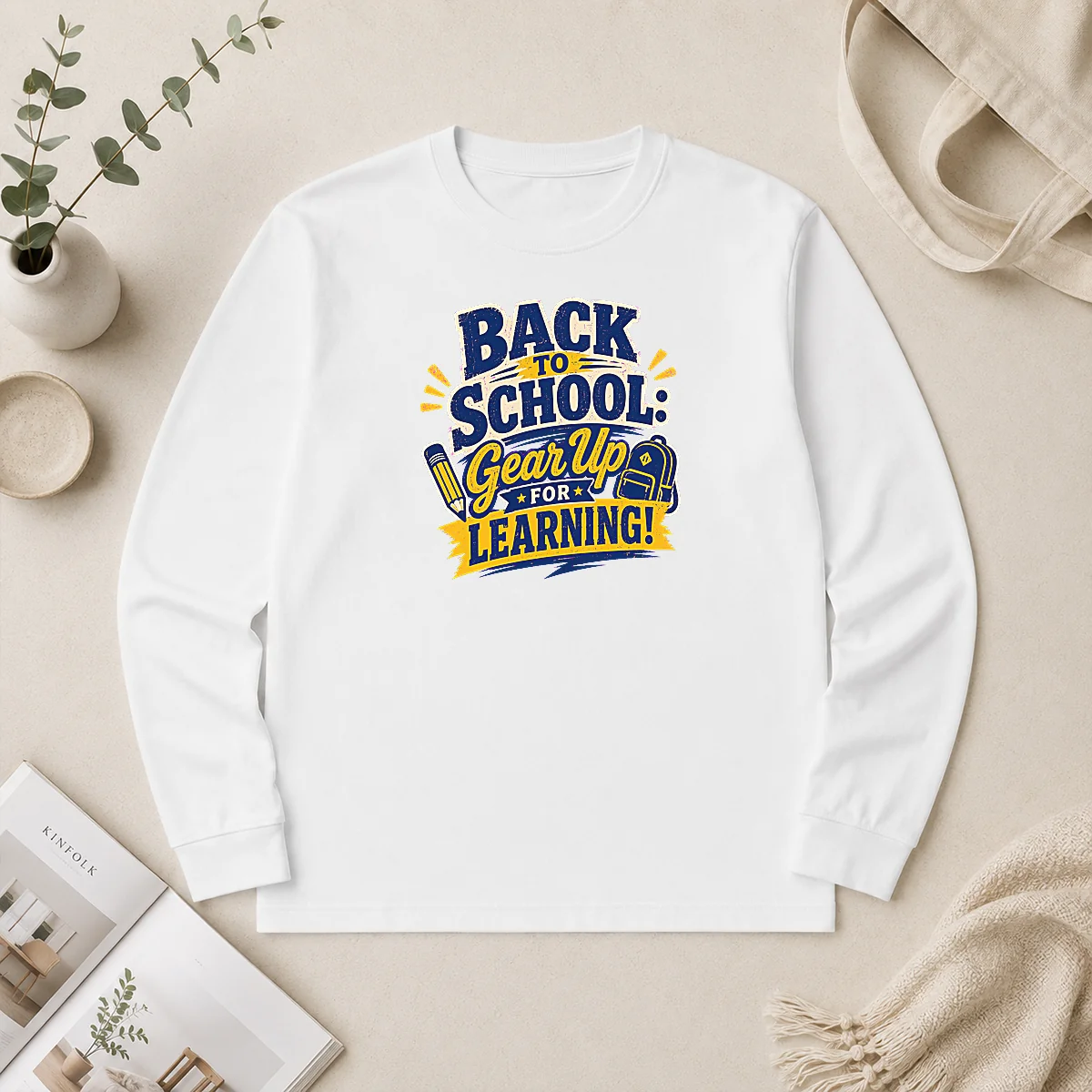 Hot Original Back To School Gear Up For Learning Retro Distressed Long Sleeve Shirt Hot Original Back To School Gear Up For Learning Retro Distressed Long Sleeve Shirt