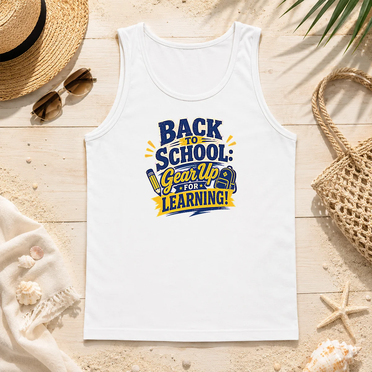 Hot Original Back To School Gear Up For Learning Retro Distressed Tank Top Hot Original Back To School Gear Up For Learning Retro Distressed Tank Top