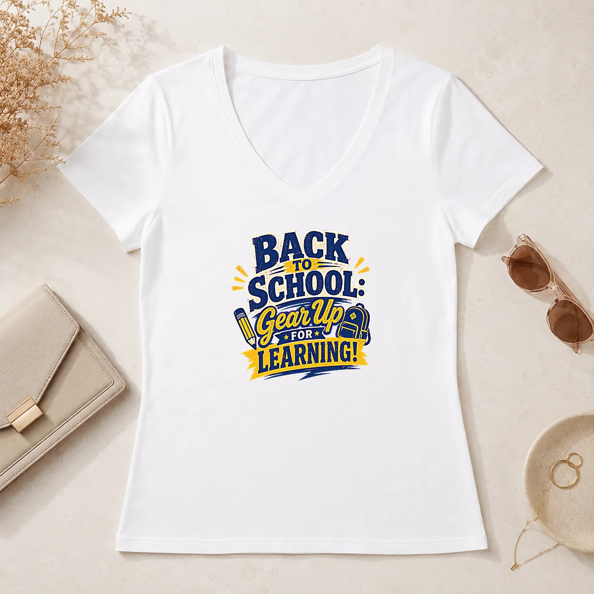 Hot Original Back To School Gear V-Neck Shirt Hot Original Back To School Gear V-Neck Shirt