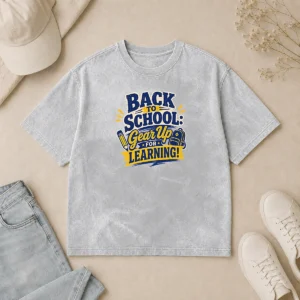 Hot Original Back To School Gear Up For Learning Retro Distressed Washed T-Shirt