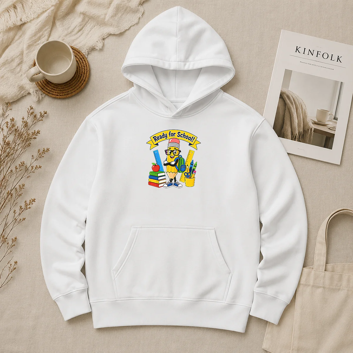 Hot Premium Back To School Ready For School Vector Hoodie Hot Premium Back To School Ready For School Vector hoodie in black, front view with graphic design