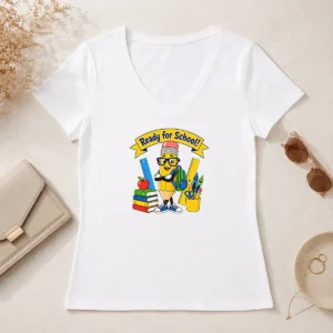 Hot Premium Back To School Ready For School Vector V-Neck Shirt