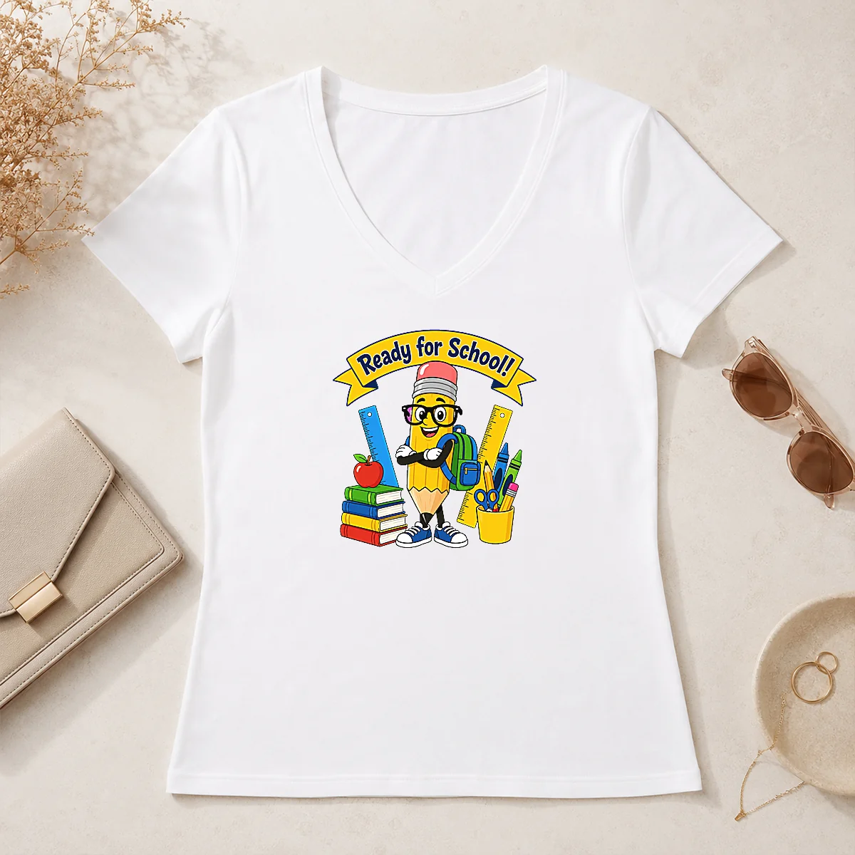 Hot Premium Back To School Ready V-Neck Shirt Hot Premium Back To School Ready V-Neck Shirt