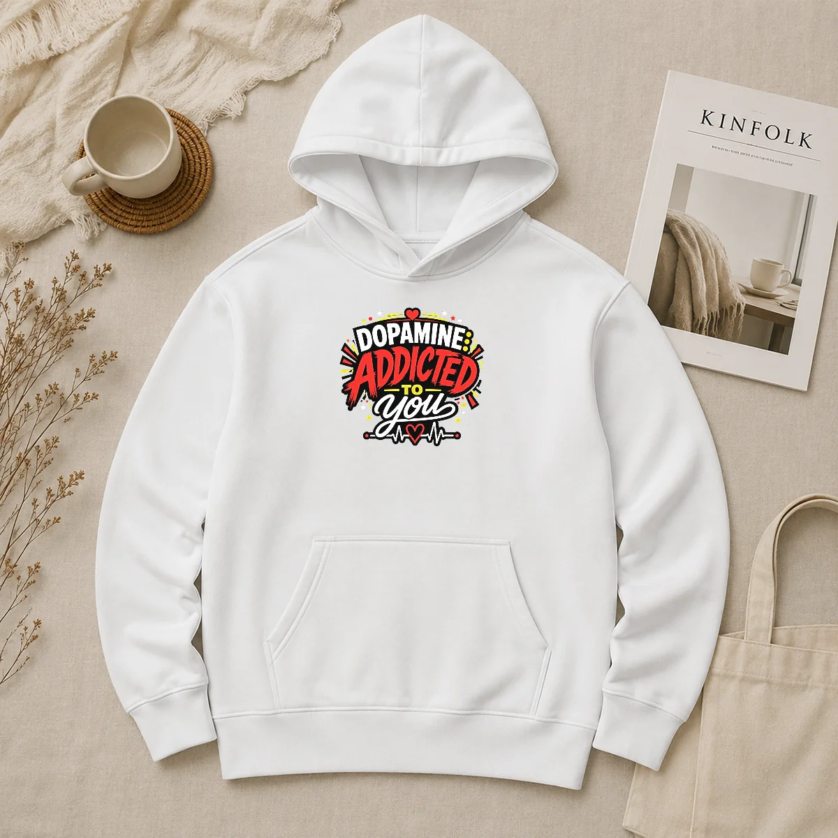 Hot Premium Dopamine Addicted To You Bold Typography Hoodie Hot Premium Dopamine Addicted To You Bold Typography Hoodie