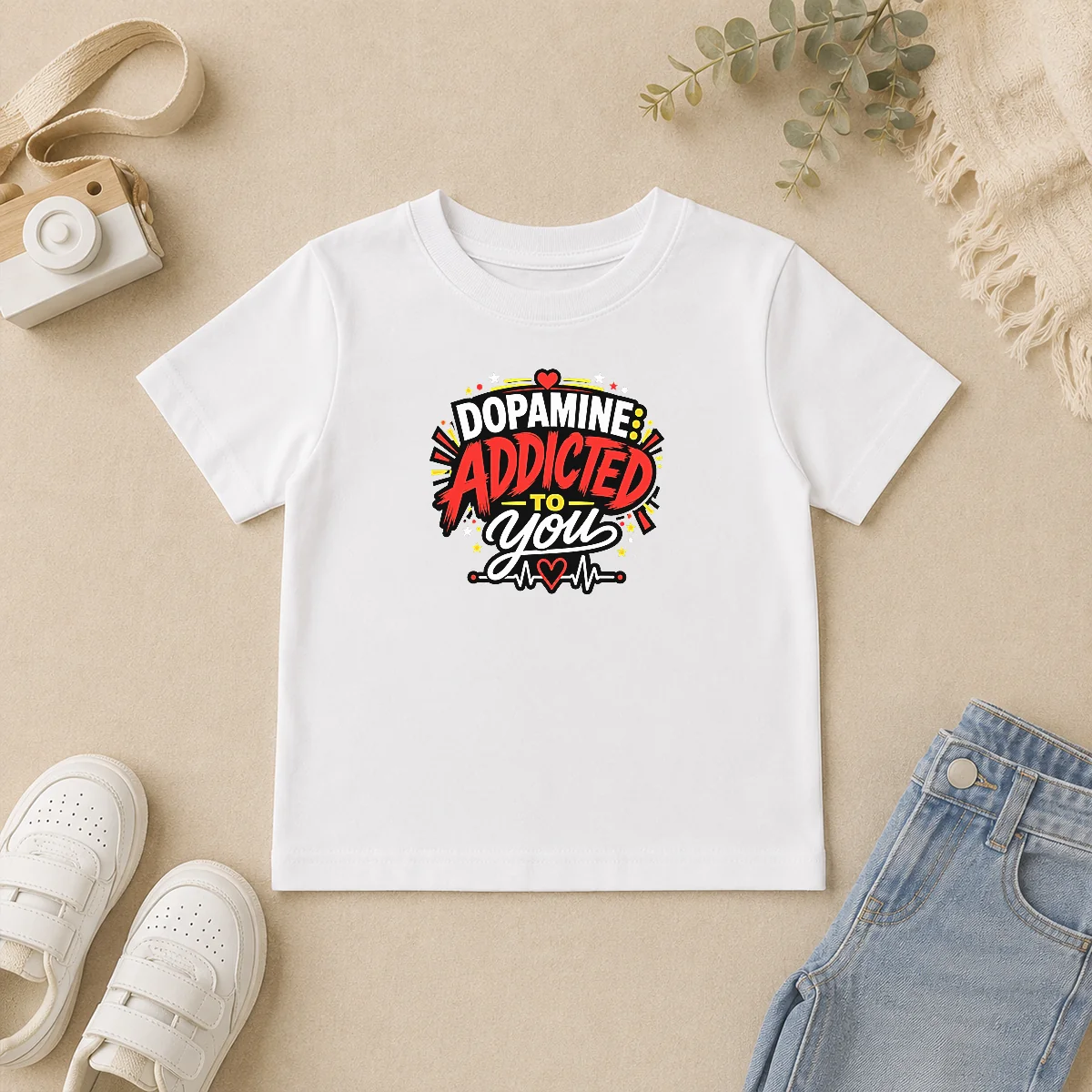 Hot Premium Dopamine Addicted To You Bold Typography Kids T Shirt Hot Premium Dopamine Addicted To You Bold Typography Kids T-Shirt