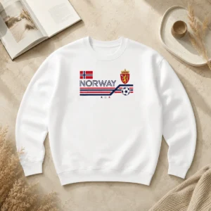 Hot Premium Norway National Football Team Soccer Sweater featuring red and blue colors with team emblem