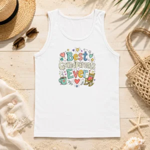 Hot Pretty Best Grandparents Ever Doodle For Family Love Tank Top