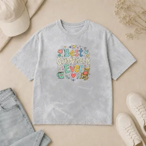 Hot Pretty Best Grandparents Ever Doodle For Family Love Washed T-Shirt