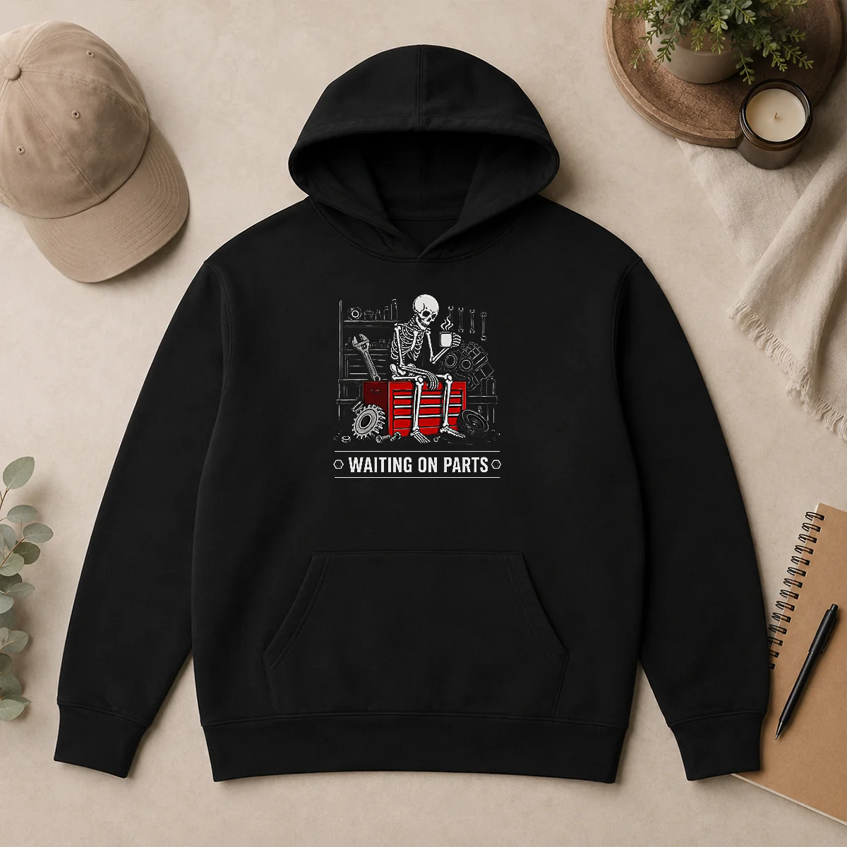 Hot Pretty Waiting On Parts Skeleton Mechanic Humor Hoodie Hot Pretty Waiting On Parts Skeleton Mechanic Humor Hoodie