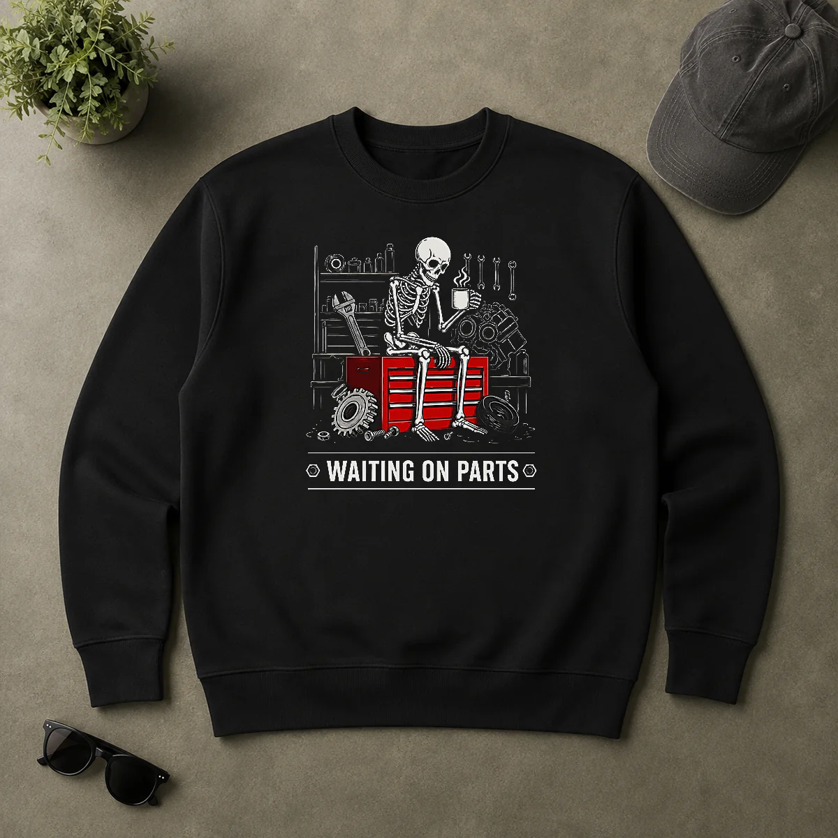 Hot Pretty Waiting On Parts Skeleton Mechanic Humor Sweater Hot Pretty Waiting On Parts Skeleton Mechanic Humor Sweater