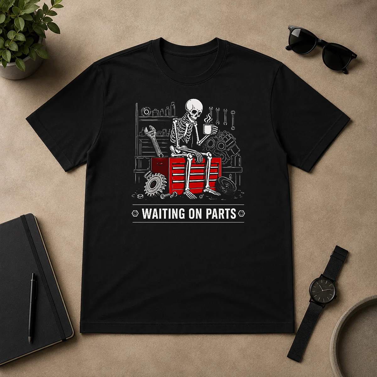 Hot Pretty Waiting On Parts Skeleton Shirt Hot Pretty Waiting On Parts Skeleton Shirt