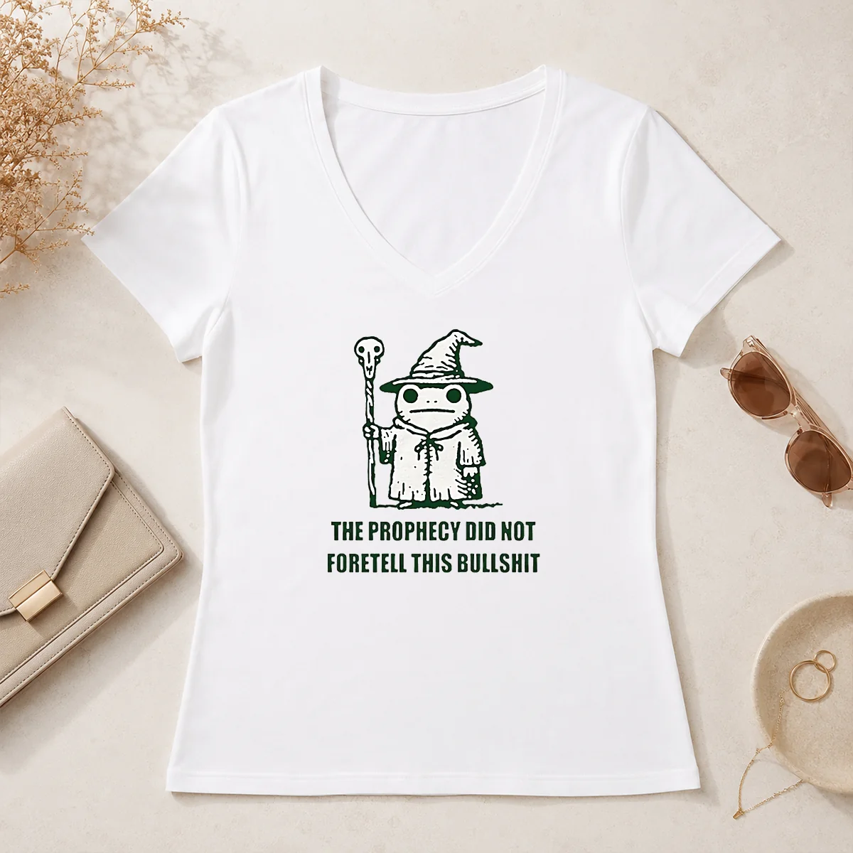 Hot Pretty Wizard Frog The Prophecy V-Neck Shirt Hot Pretty Wizard Frog The Prophecy V-Neck Shirt