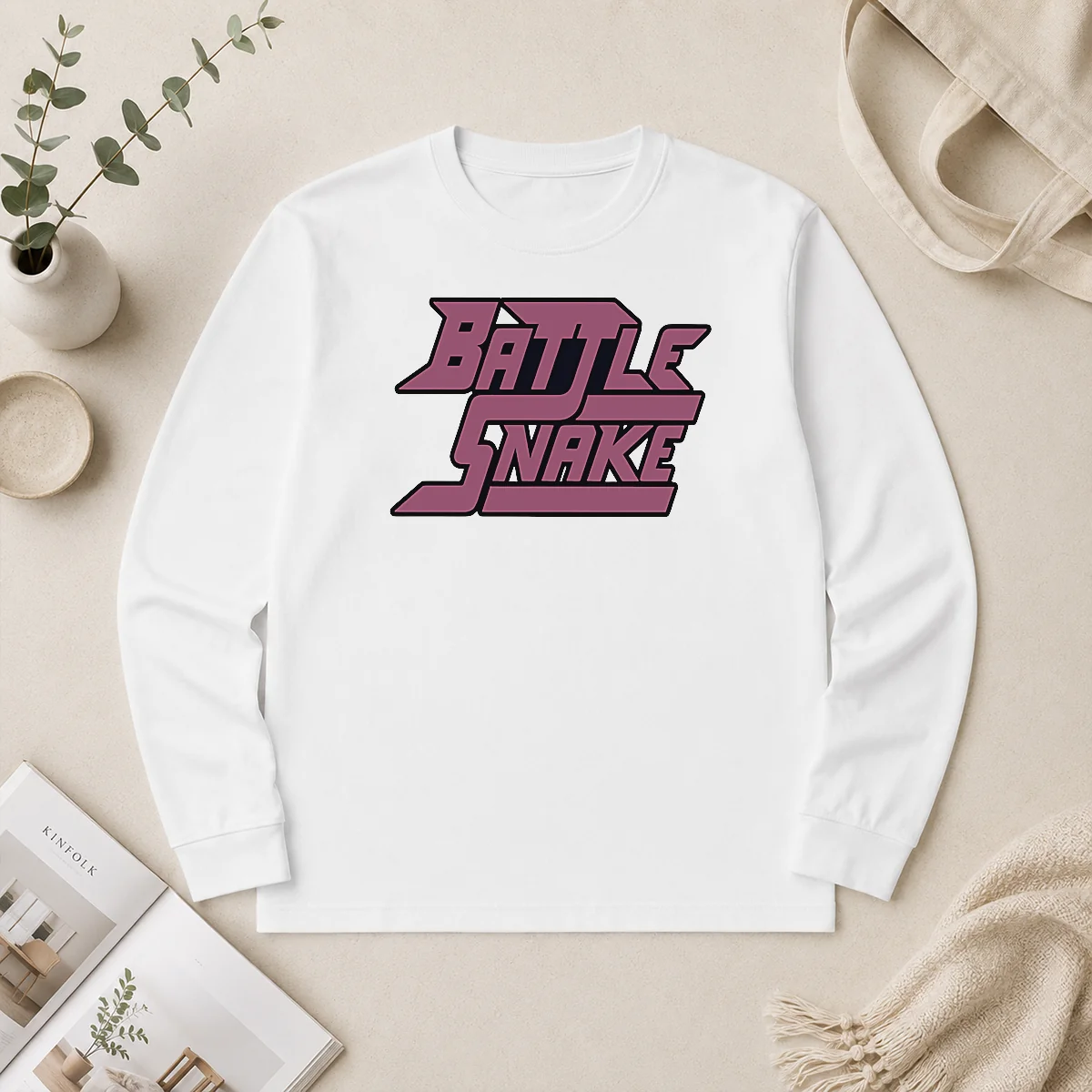 Hot Top Battle Snake Logo Text Long Sleeve Shirt Hot Top Battle Snake Logo Text Long Sleeve Shirt