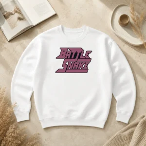 Hot Top Battle Snake Logo Text Sweater featuring a bold snake logo and text on a cozy pullover garment