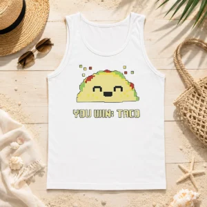 Hot You Win Taco Pixel Art Gaming Cute Retro Tank Top