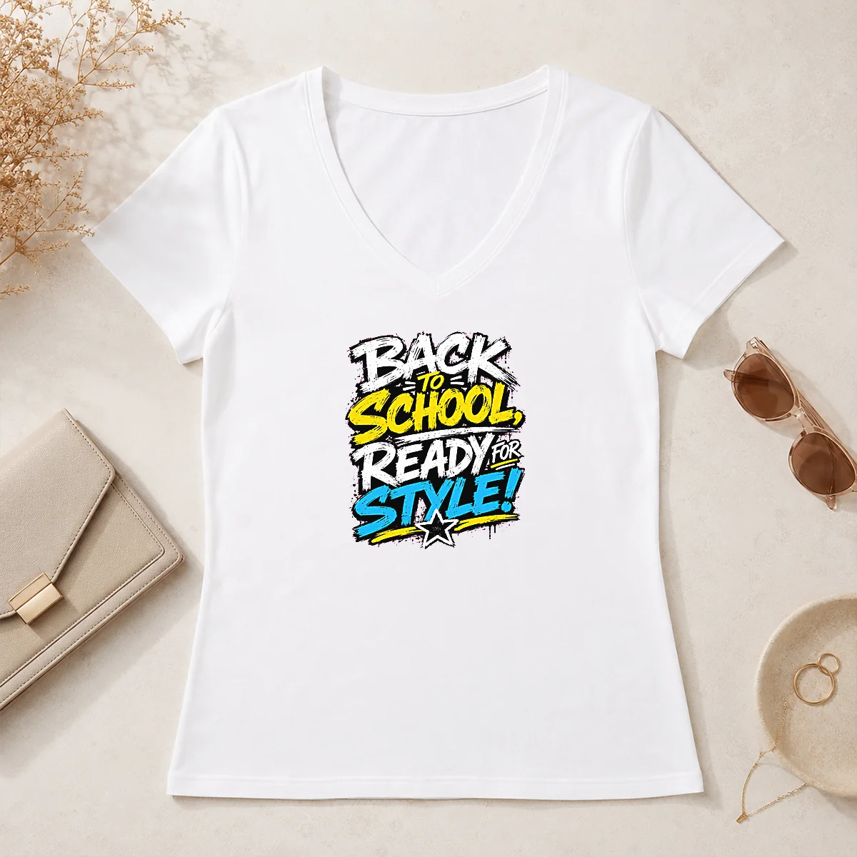 Nice Awesome Back To School Ready V-Neck Shirt Nice Awesome Back To School Ready V-Neck Shirt