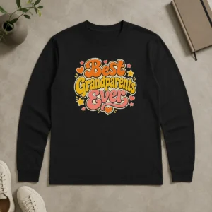 Nice Best Grandparents Ever Groovy Retro Long Sleeve Shirt