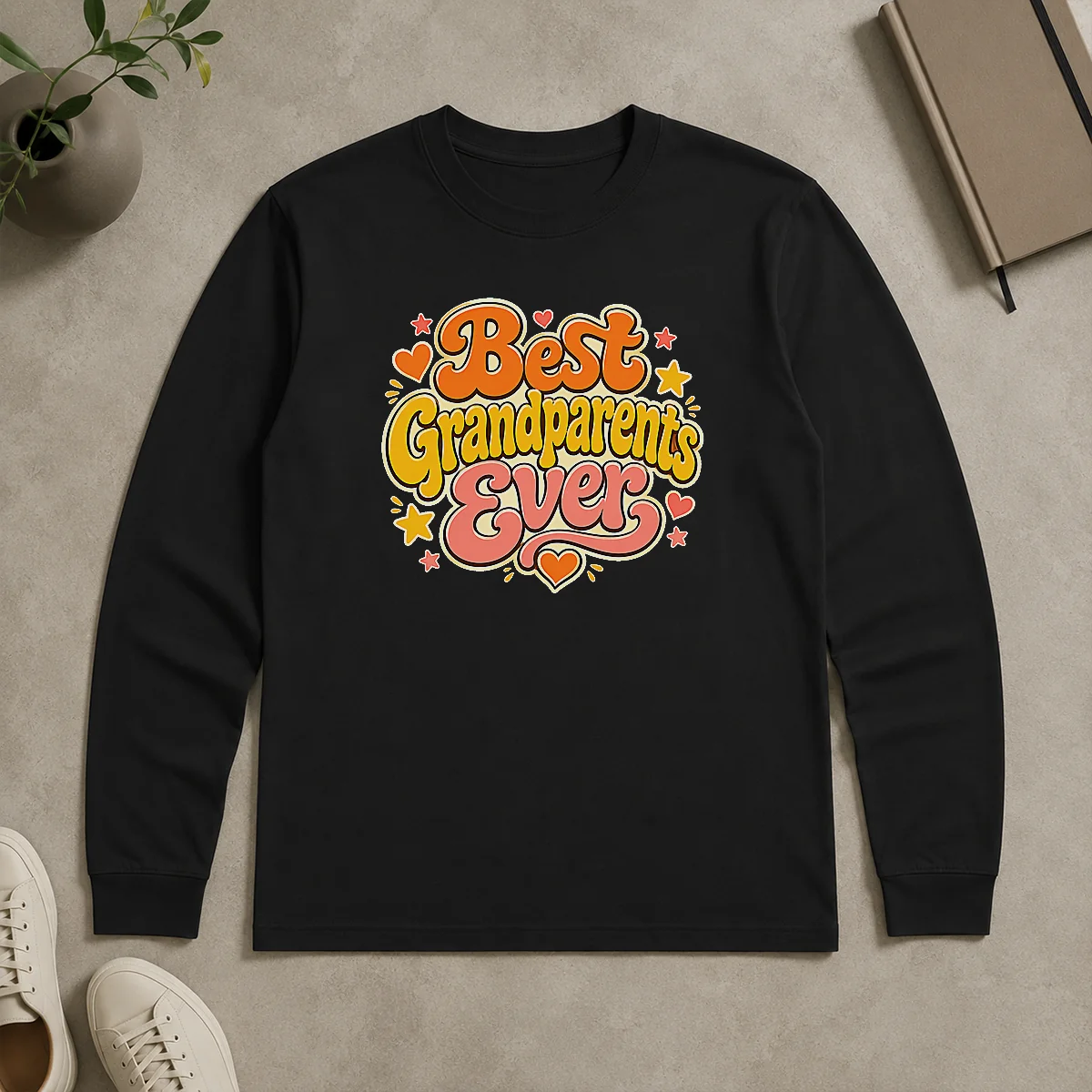 Nice Best Grandparents Ever Groovy Retro Long Sleeve Shirt Nice Best Grandparents Ever Groovy Retro Long Sleeve Shirt