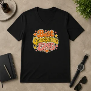 Nice First Day Of School Retro Typography Teacher V Neck Shirt in heather gray with short sleeves and comfortable fit