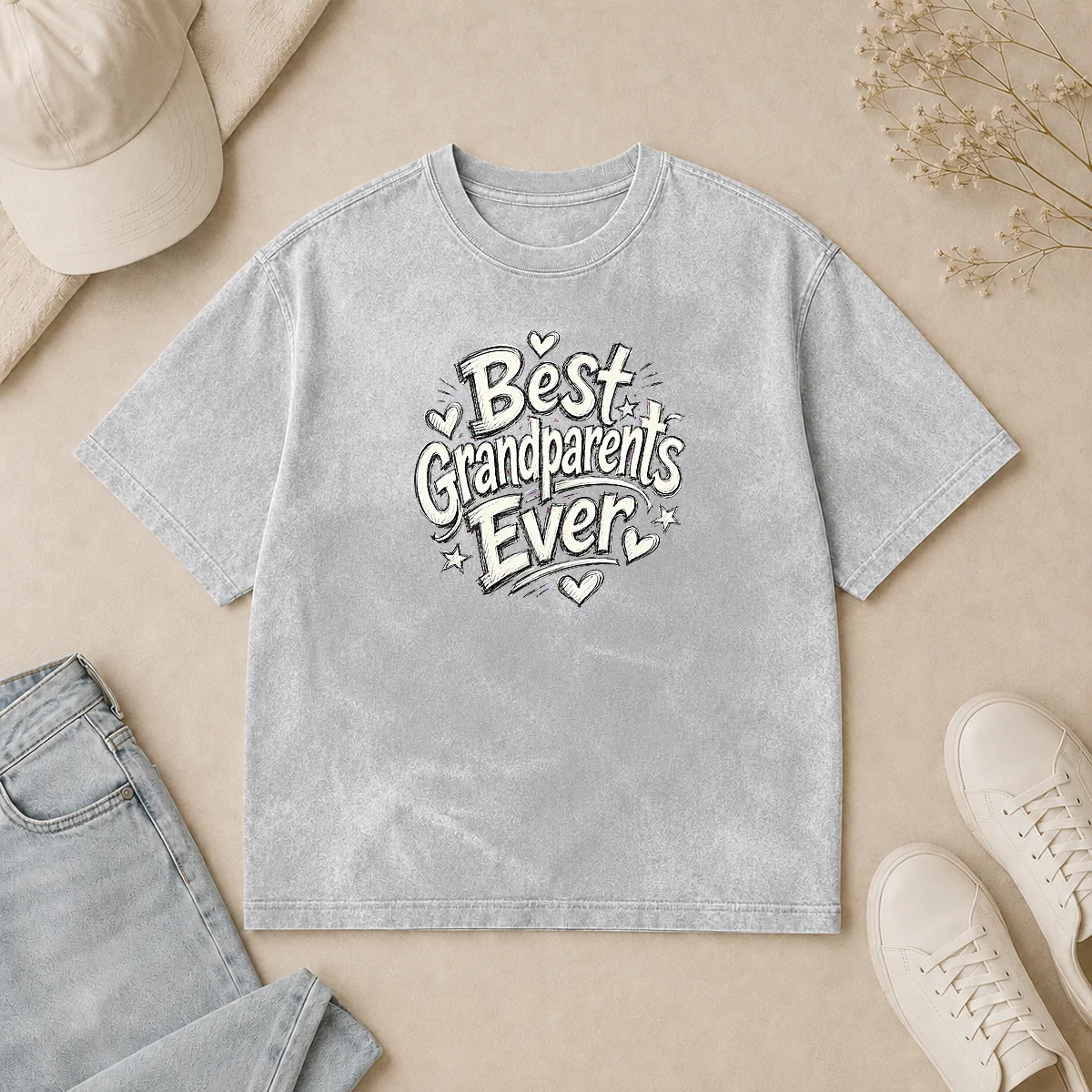 Nice Funny Best Grandparents Ever Sketch For Family Love Washed T Shirt Nice Funny Best Grandparents Ever Sketch For Family Love Washed T-Shirt
