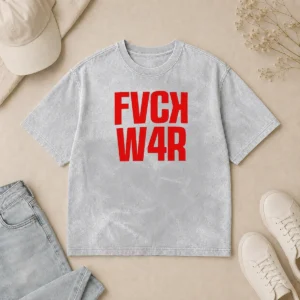 Nice Fvck W4r Protest Anti War Slogan Political Washed T-Shirt