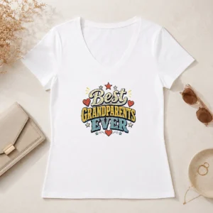 Nice Good Best Grandparents Ever Retro Distressed V-Neck Shirt